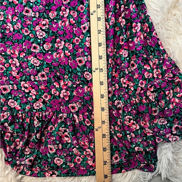 NWT New Harper Rose Pink Floral Ruffle Hem Jersey Knit Mini Dress Size L - Picture 11 of 14